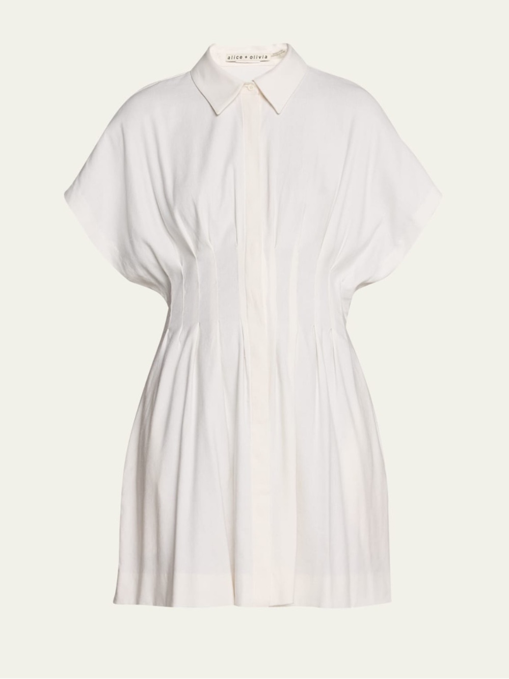 ALICE + OLIVIA Lilliana Button-Front Pleated Mini Dress